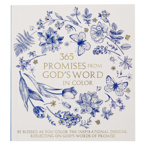 365 Promises from God's Word in Color Blue Floral Coloring Book