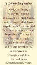 St. Nicholas Prayer for Children Holy Card