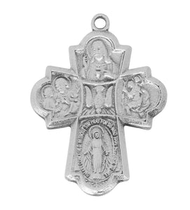Pewter 4-Way Medal with 24" Chain