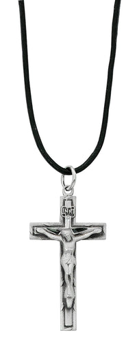 PEWTER CRUCIFIX ON ADJUSTABLE CORD