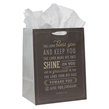 Bless You and Keep You Black and Gold Large Portrait Gift Bag with Card - Numbers 6:24-26