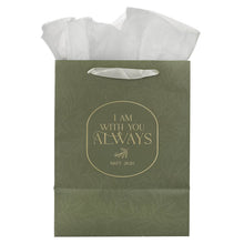 I Am With You Always Sage Botanical Large Portrait Gift Bag - Matthew 28:20