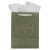I Am With You Always Sage Botanical Large Portrait Gift Bag - Matthew 28:20