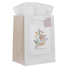 Thinking of You Cream Wildflower Large Portrait Gift Bag - Philippians 1:3-4