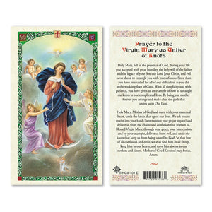 VIRGIN MARY AS UNTIER OF KNOTS LAMINATED PRAYER CARD