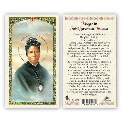 Prayer to Saint Josephine Bakhita Holy Card
