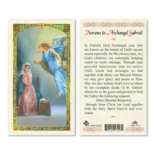 Novena to Archangel Gabriel Prayer Card