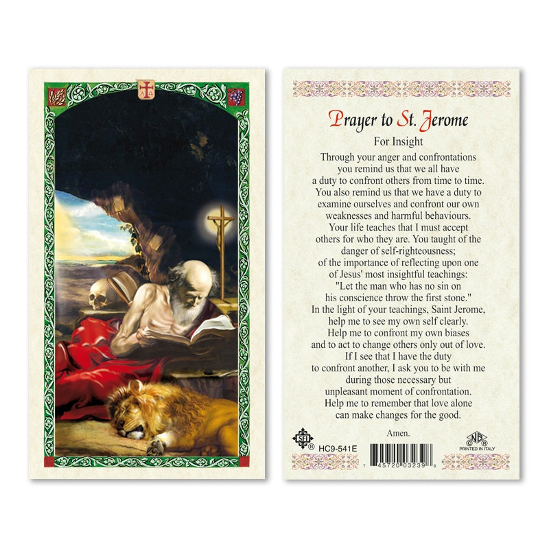 Prayer to St. Jerome for Insight Holy Card