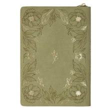 All Things Green Floral Faux Leather Classic Journal with Zipper Closure - Philippians 4:13