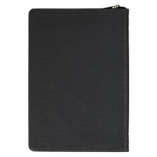 Be Strong Black and Tan Faux Leather Classic Journal with Zipper Closure - Ephesians 6:10