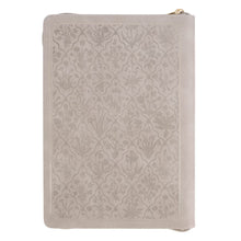 Sufficient Grace Taupe Faux Leather Classic Journal with Zipper Closure - 2 Cor 12:9