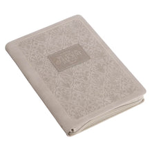 Sufficient Grace Taupe Faux Leather Classic Journal with Zipper Closure - 2 Cor 12:9