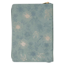 Be Still and Know Teal Floral Faux Leather Classic Journal with Zipper Closure - Psalm 46:10
