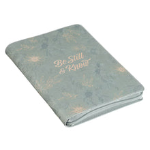 Be Still and Know Teal Floral Faux Leather Classic Journal with Zipper Closure - Psalm 46:10