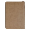 The Lord Is My Shepherd Tan Faux Leather Zippered Slimline Journal - Psalm 23:1-3