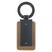 Be Strong Tan Faux Leather and Gunmetal Gray Keychain - Ephesians 6:10