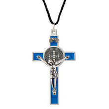 Traditional Blue St. Benedict Crucifix Pendant