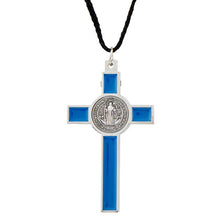 Traditional Blue St. Benedict Crucifix Pendant