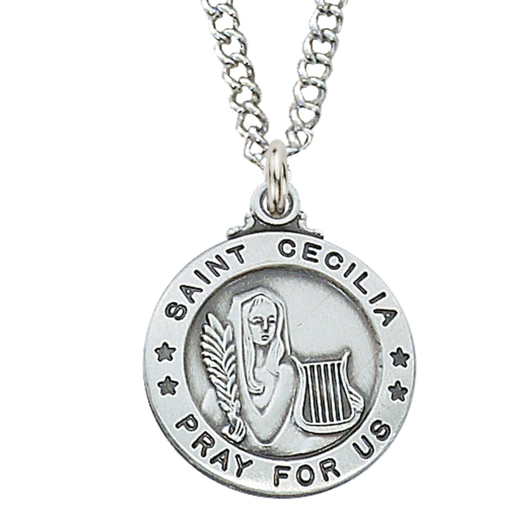 Sterling Silver St. Cecilia Medal