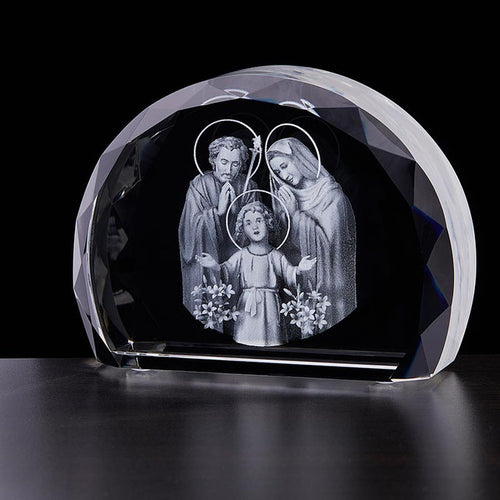 Large Etched Glass Holy Family