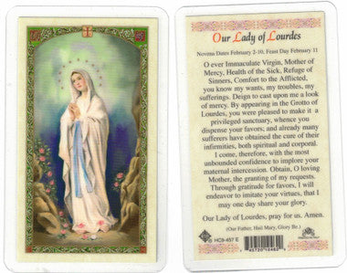 Our Lady of Lourdes Novena Prayer Card