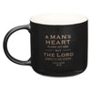 A Man's Heart Black Ceramic Coffee Mug - Proverbs 16:9