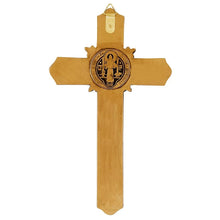 Saint Benedict Antique Gold Fleur-De-Lis Wall Crucifix