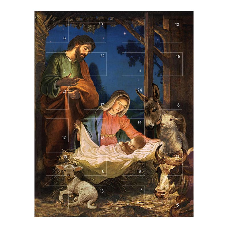 Advent Calendar Greeting Card - Come Let Us Adore Him