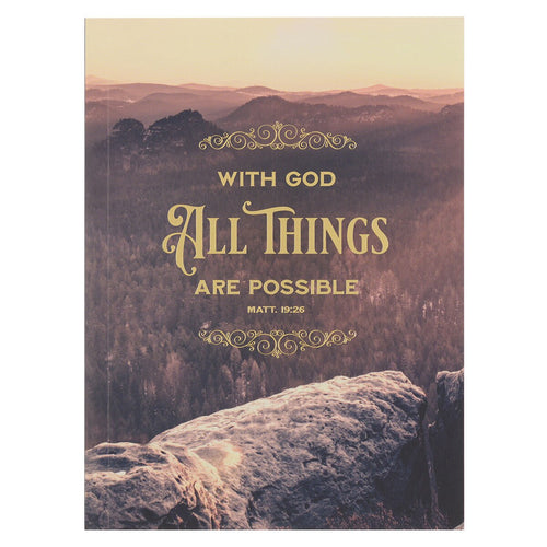 With God All Things Are Possible Brown Notebook Bound Journal