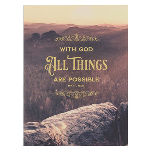 With God All Things Are Possible Brown Notebook Bound Journal