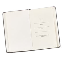 Be Strong Gray Faux Leather Hardcover Notebook with Elastic Band Closure - Joshua 1:9