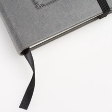 Be Strong Gray Faux Leather Hardcover Notebook with Elastic Band Closure - Joshua 1:9