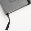 Be Strong Gray Faux Leather Hardcover Notebook with Elastic Band Closure - Joshua 1:9