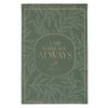 I Am With You Always Green Botanical Leaf Hardcover Top-flip Notepad - Matthew 28:20