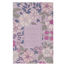 Trust in the Lord Purple Floral Hardcover Top-Flip Notepad - Proverbs 3:5