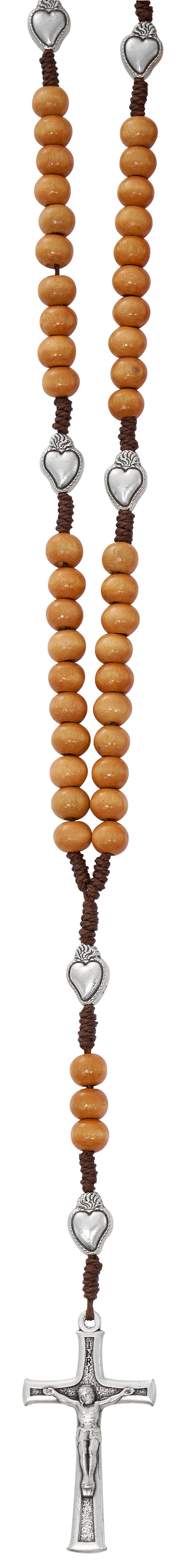 Brown Corded Sacred Heart Rosary