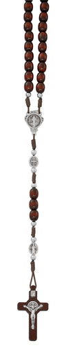 Mahogany Wood St. Benedict Rosary