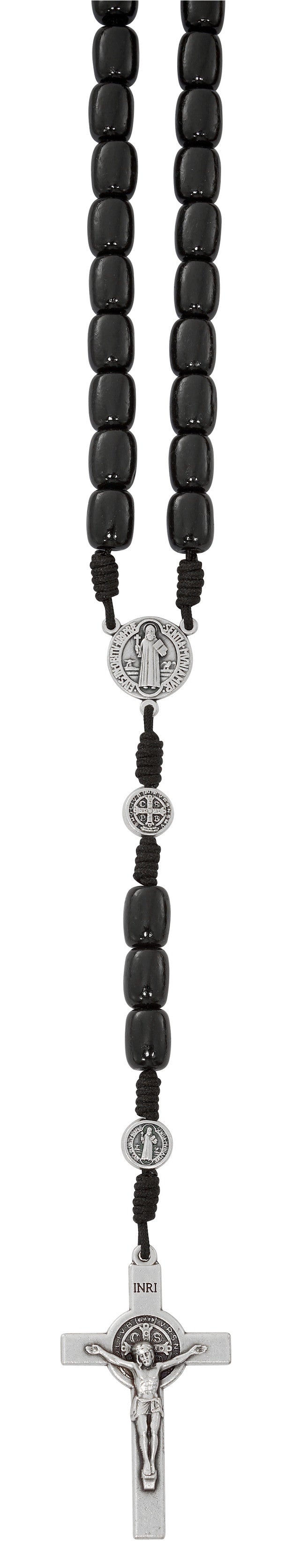 Large Black Wood St. Benedict Rosary