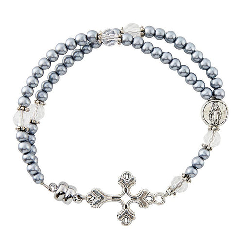 Grey Beaded Prayerlet Bracelet