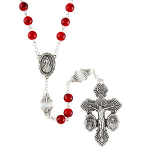 Divine Mercy and Saint Faustina Dual Medal Crucifix Rosary