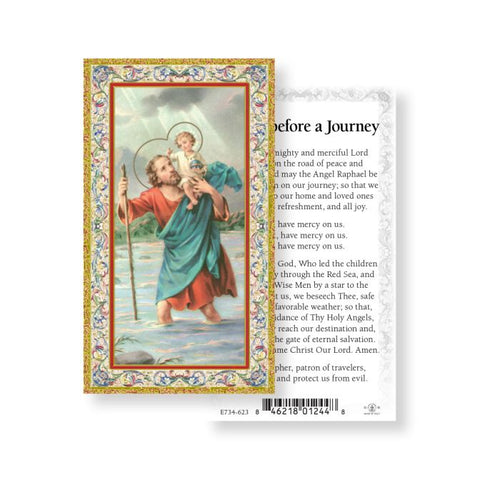 Prayer before a Journey / St. Christopher Holy Card