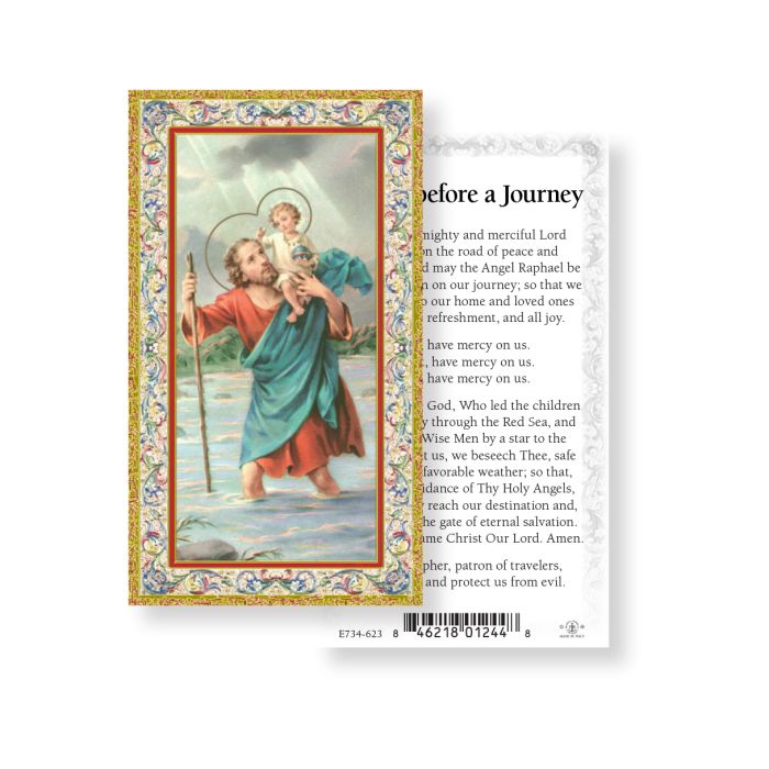 Prayer before a Journey / St. Christopher Holy Card