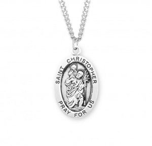 Patron Saint Christopher Oval Sterling Silver Medal