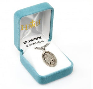 Sterling Silver St Patrick Oval Pendant