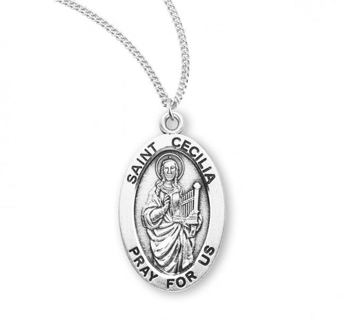Sterling Oval St. Cecilia With 18