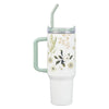 Be Still Teal Meadow 40 Oz Tumbler with Straw - Psalm 46:10