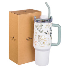 Be Still Teal Meadow 40 Oz Tumbler with Straw - Psalm 46:10