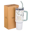 Be Still Teal Meadow 40 Oz Tumbler with Straw - Psalm 46:10