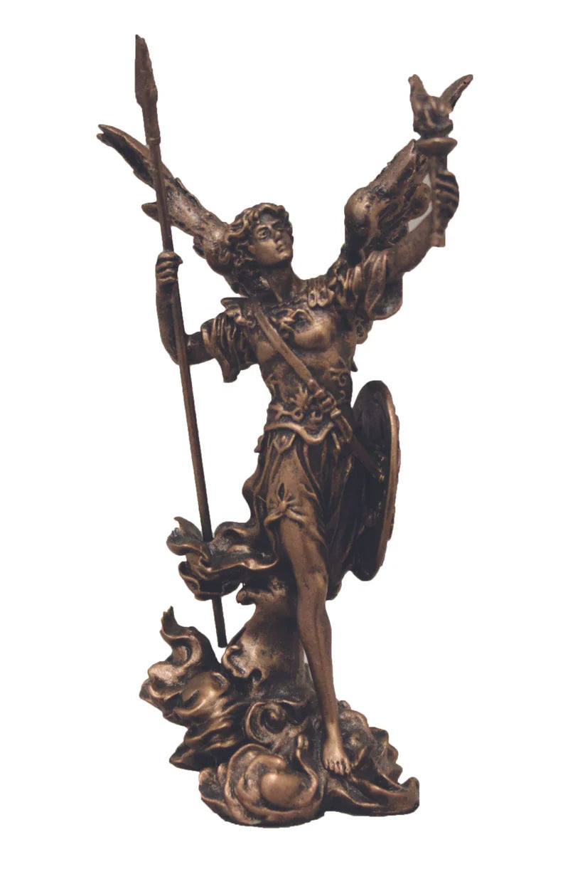 Archangel Uriel in cold cast bronze