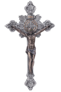 Benedictine Crucifix with Pewter Style Cross